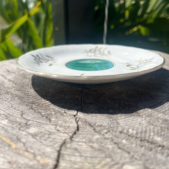 Sterling China Japan -vintage Iridescent Footed Teacup & Saucer - Picture 9 of 12